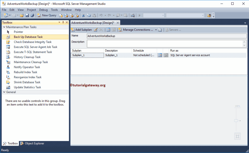 SQL Maintenance Plan Back up database Taskoption 4