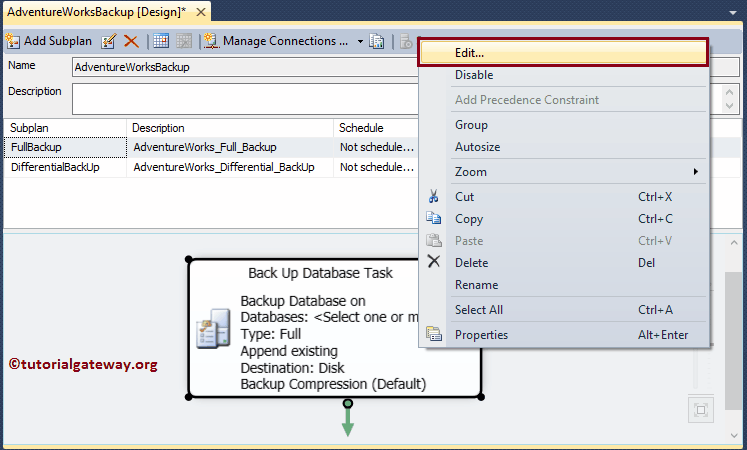 Edit Maintenance Plan 9