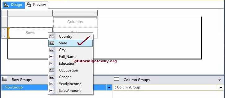 Add SSRS Matrix to the report 2