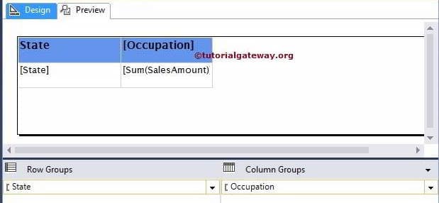 SSRS Matrix Report 5