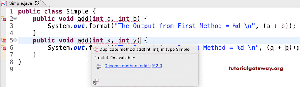 Method Overloading Error