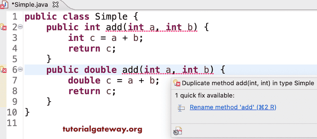 Duplicate Name Error Message