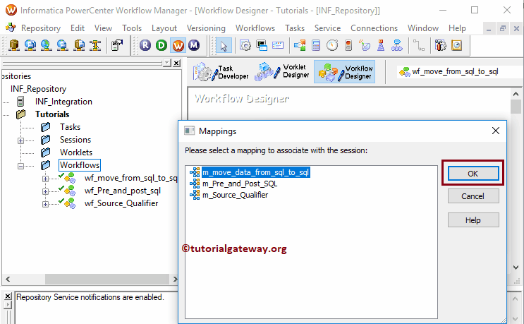Select Move Data from SQL Server to another in Informatica Mapping