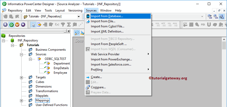 Import from Database Option