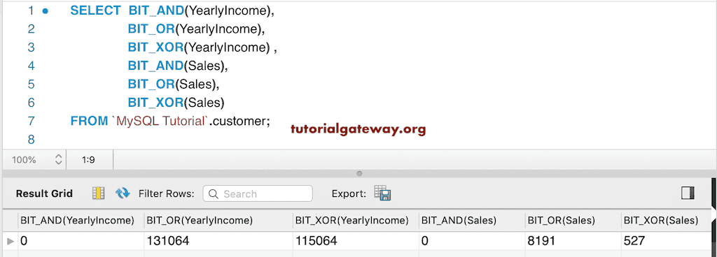 BIT_AND, BIT_OR, and BIT_XOR bitwise operations 8