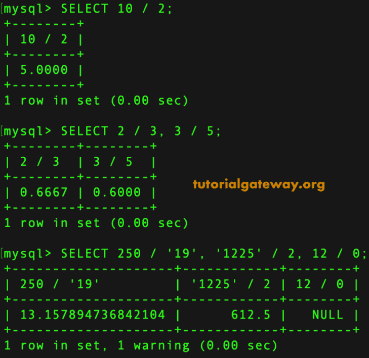 Arithmetic Divison Operators 4
