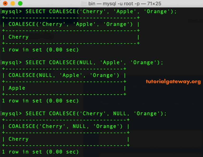 COALESCE Function Example 1