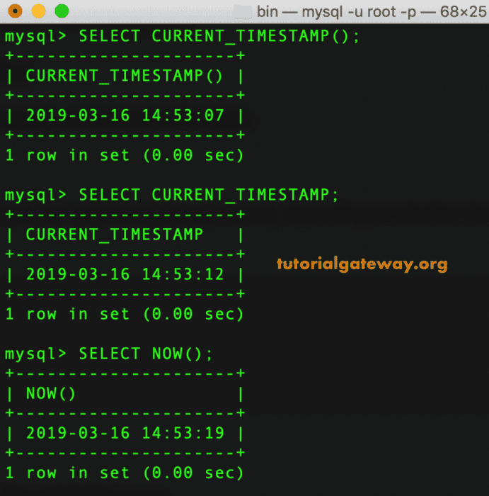 CURRENT_TIMESTAMP() Example 1