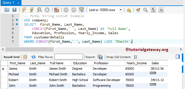 Concat String using wildcards 5