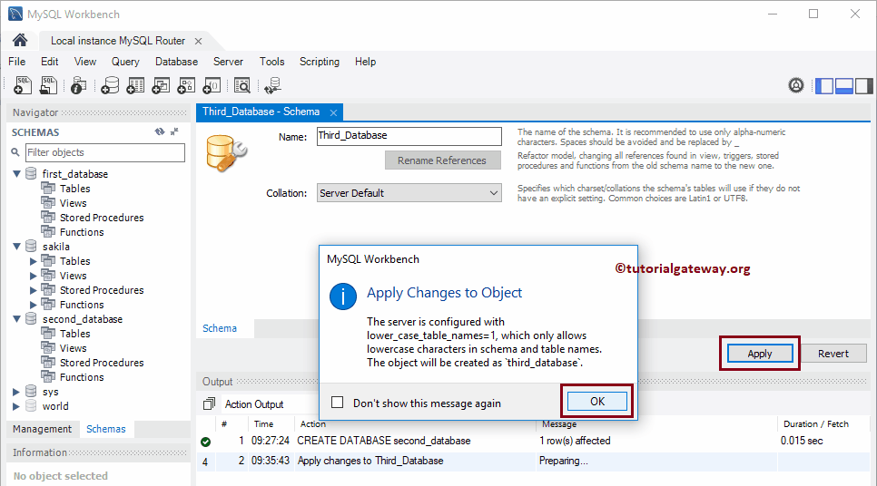apply changes to object 10