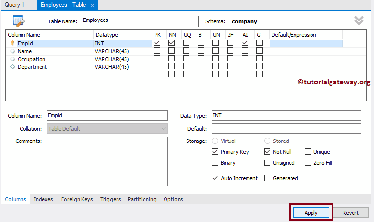 Add Columns and Click Apply 15
