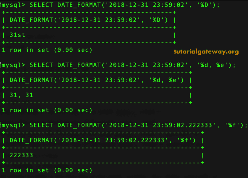 DATE FORMAT Example 9