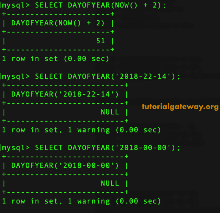 DAYOFYEAR Function 3