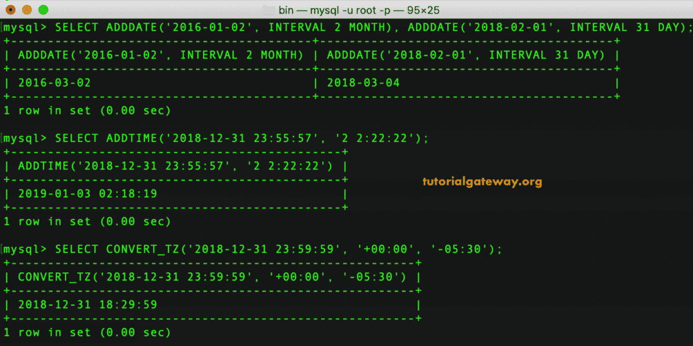 MySQL Date Functions 1