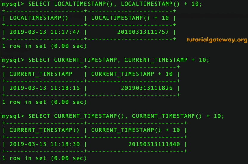 MySQL Date and Time Functions 10
