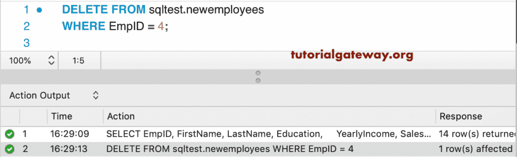 MySQL Delete Command 3