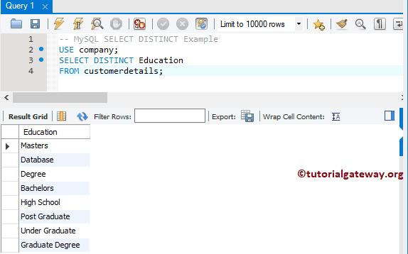 MySQL Select Distinct Single Column 3