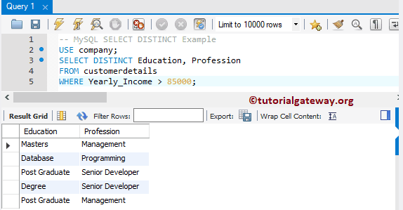 Distinct Where Clause 5