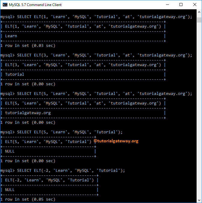 ELT Function Example 1