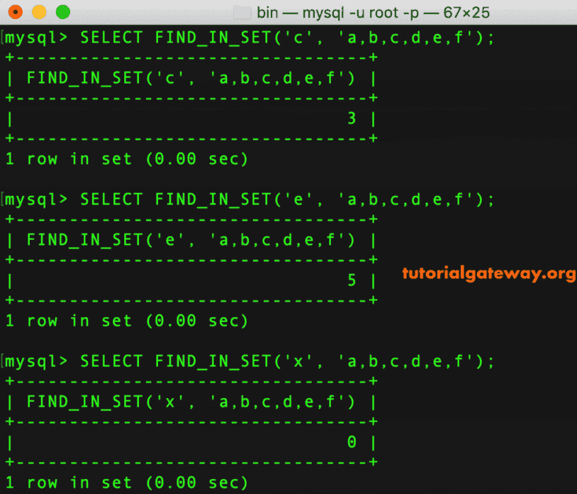 FIND_IN_SET Function Example 1