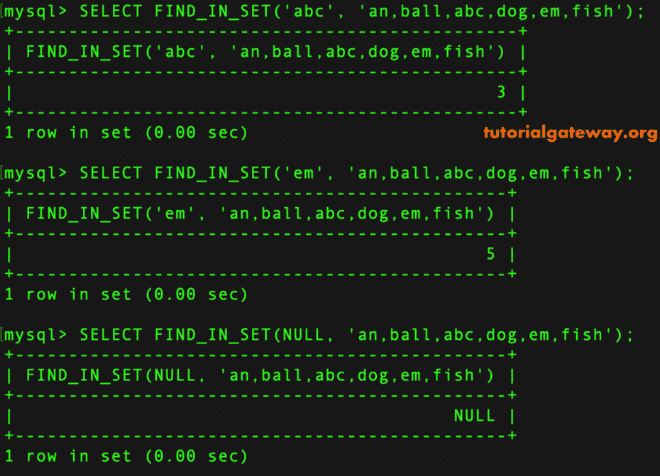 FIND_IN_SET Function 2