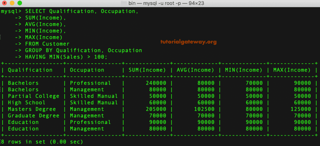 HAVING Clause Command Prompt Example 8
