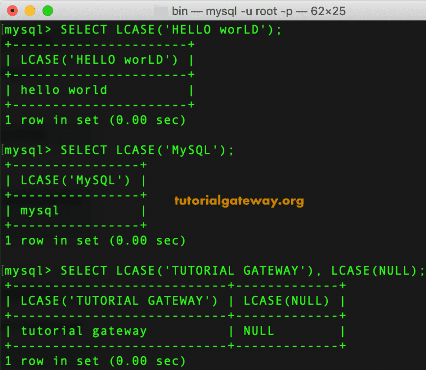 LCASE Function Example
