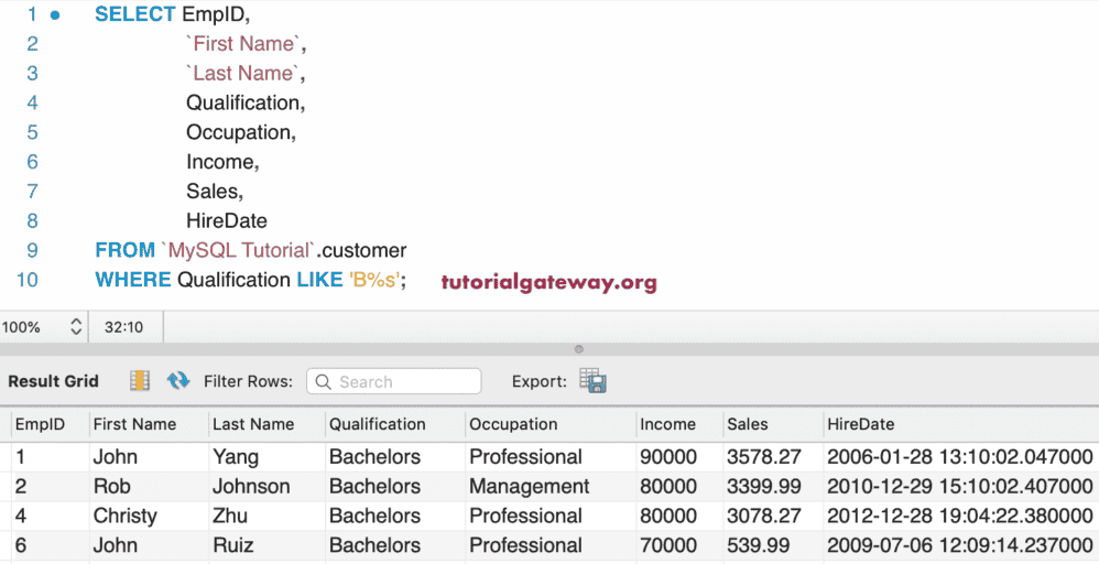 Multiple Characters or Values in LIKE Wildcard Percentage 4