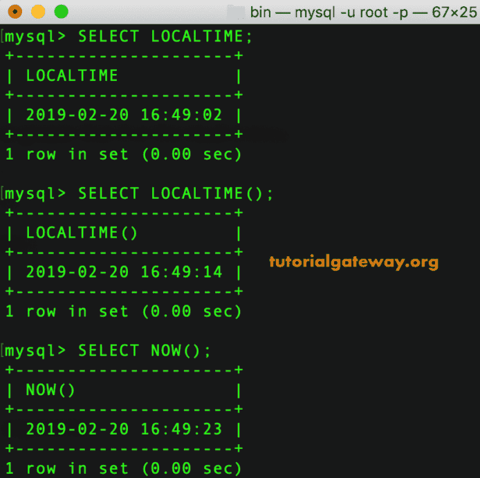 LOCAL TIME Example 1