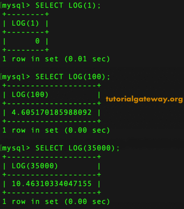 LOG Function Example 1