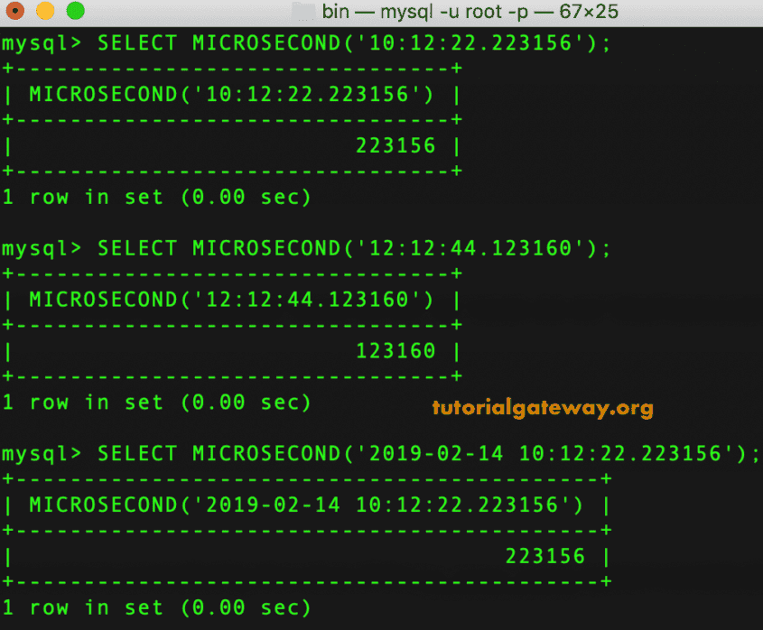 MICROSECOND Example 1