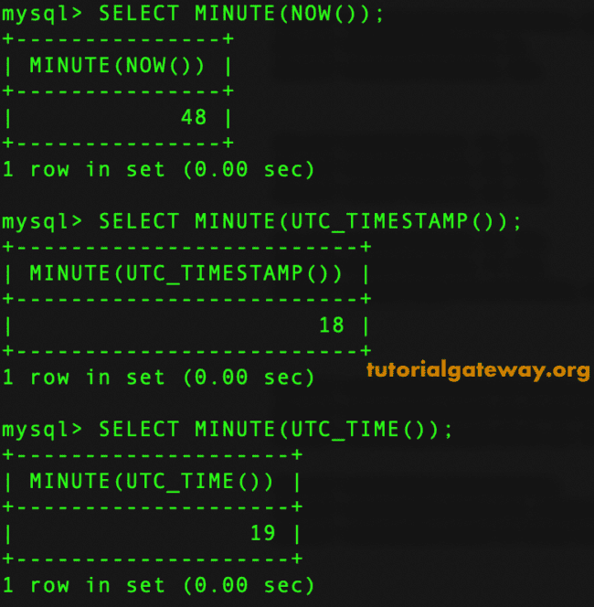 MINUTE Function Example 2