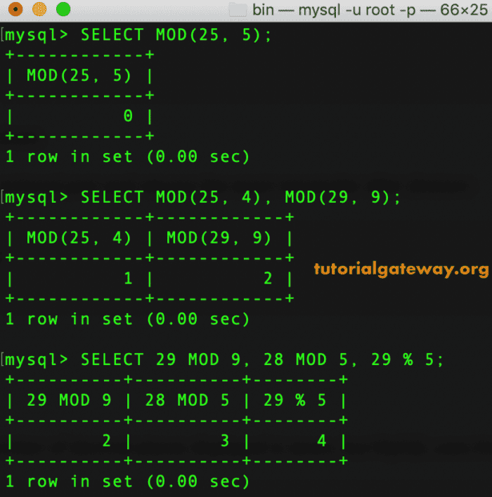 MOD Function Example 1