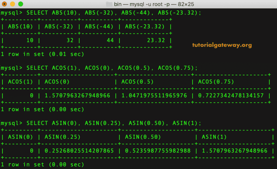 MySQL Numeric Functions 1