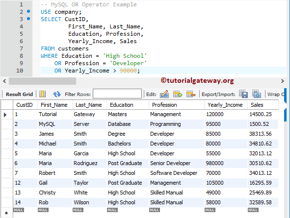 OR Operator Example 3