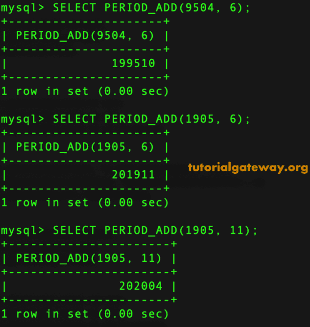 PERIOD_ADD Example 2