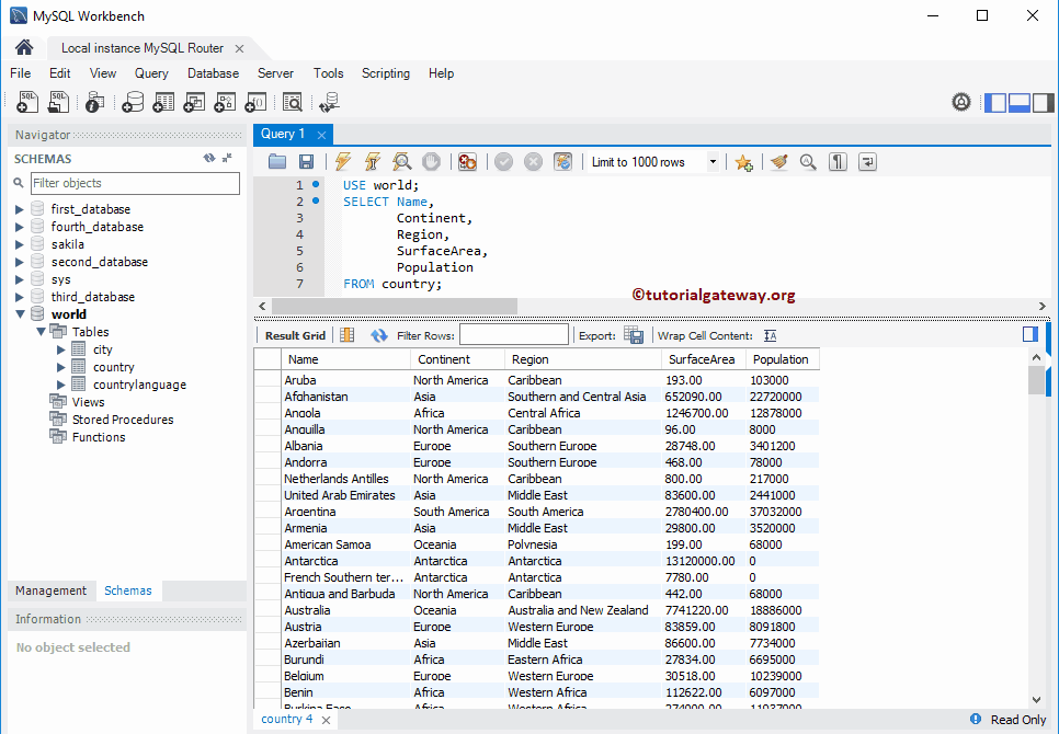 SELECT Few Columns Statement 5