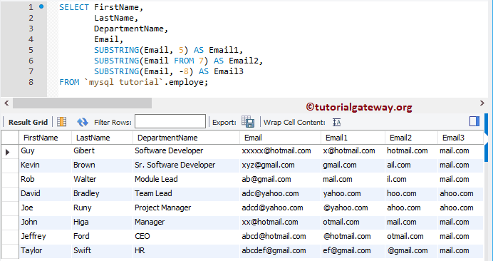 Substring Function 4