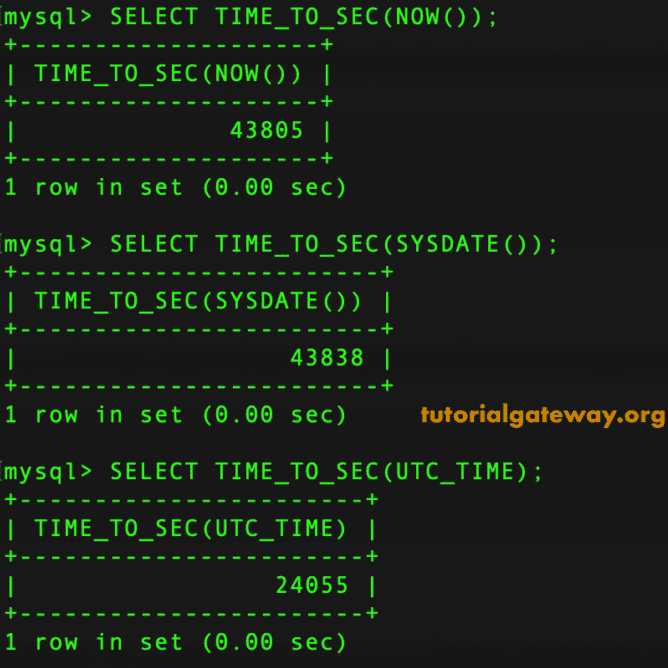 TIME_TO_SEC Example 2
