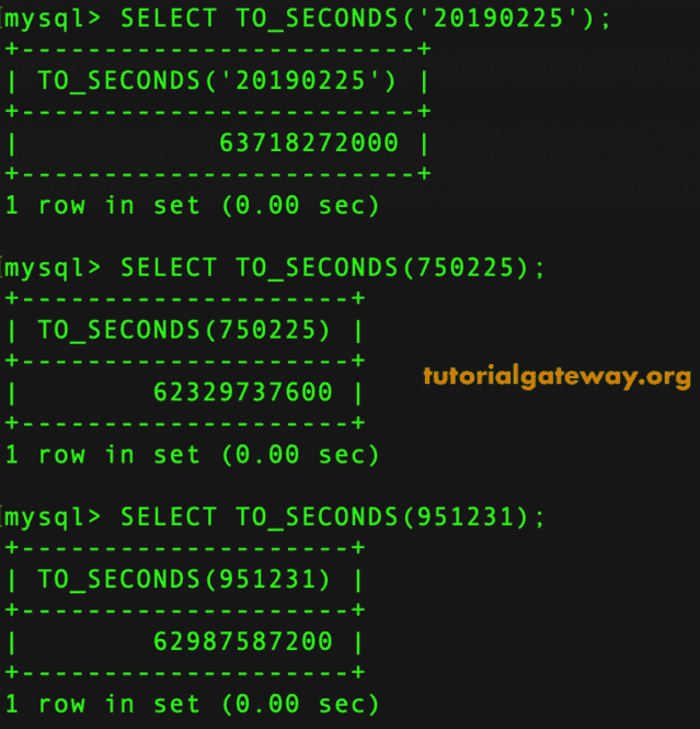 TO_SECONDS Function 3