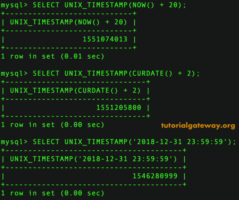 UNIX TIME STAMP Example 2