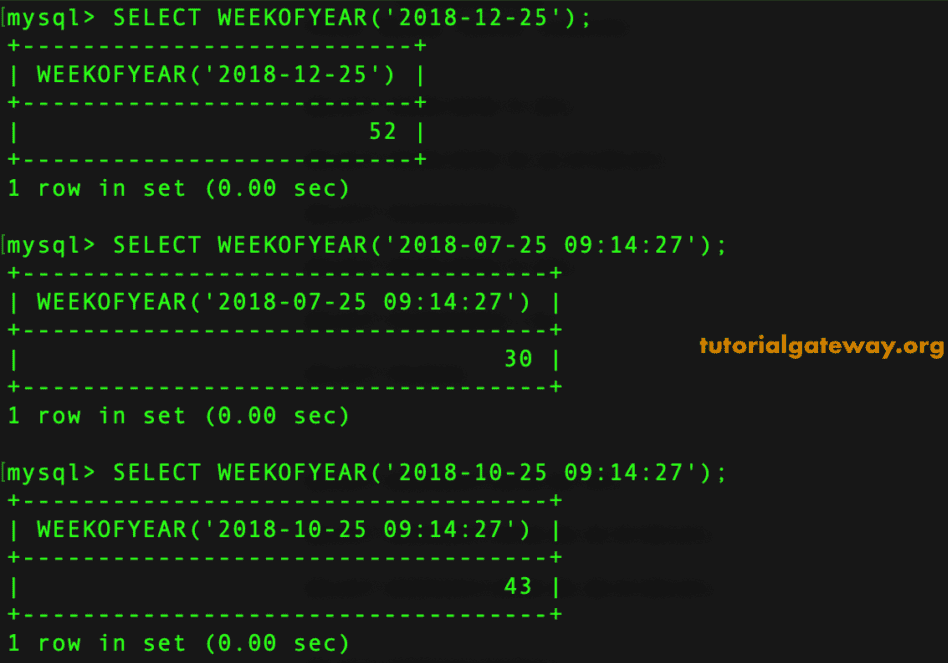 Week of year Example 2