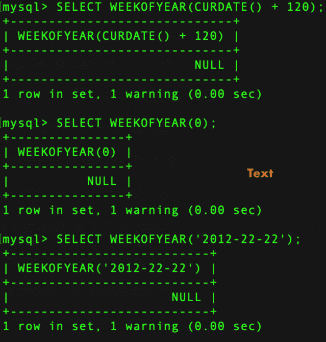 WEEKOFYEAR Function 4