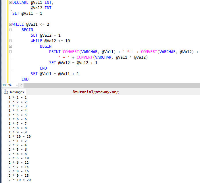 Nested SQL While Loop 1