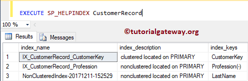 Sp_HELPINDEX Stored Procedure 20