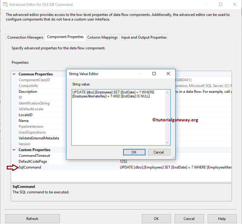OLE DB Command Transformation Update