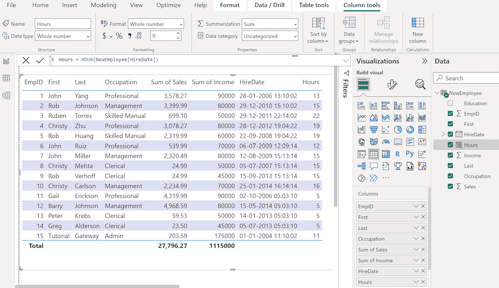 POWER BI DAX HOUR Function 1