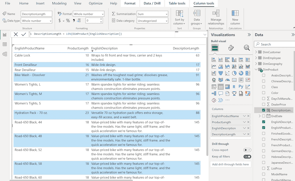 POWER BI DAX LEN Function 2