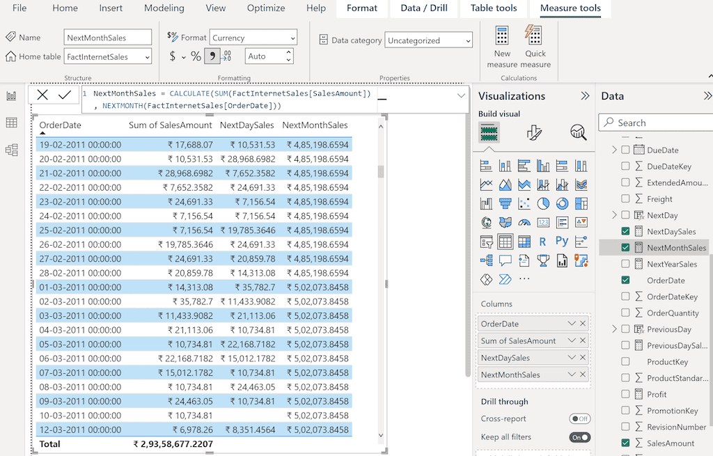 POWER BI DAX NEXTMONTH Function 1