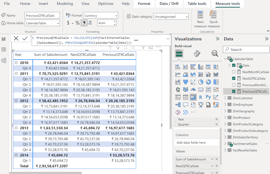 PREVIOUSQUARTER Function 2